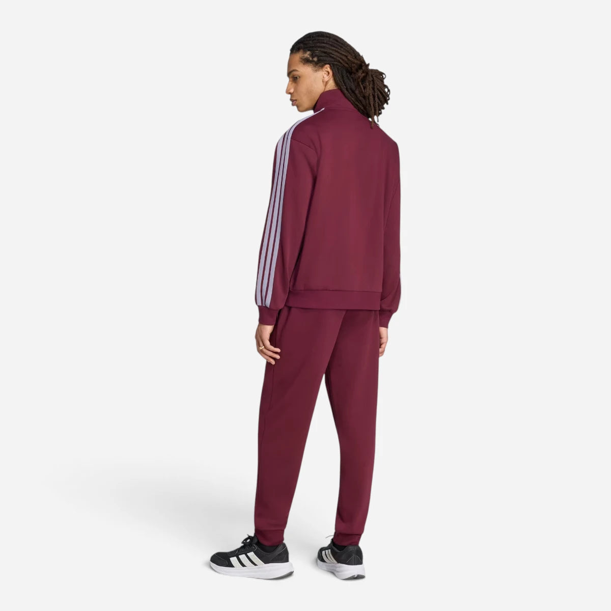 Adidas Tuta Uomo 3 Stripes Fleece Bordeaux