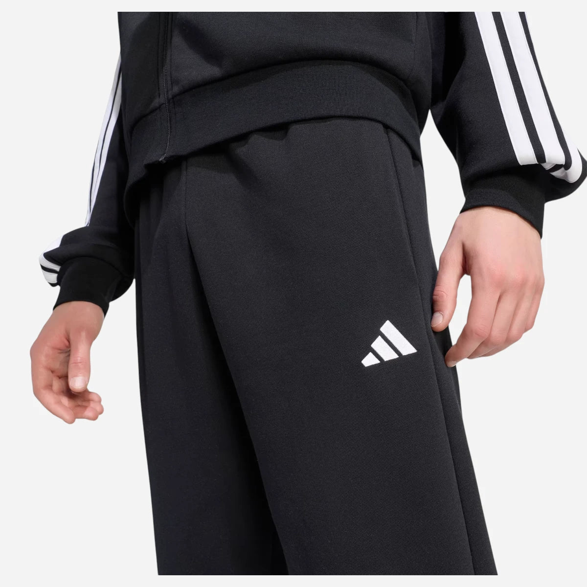 Adidas Tuta Uomo 3 Stripes Fleece Black