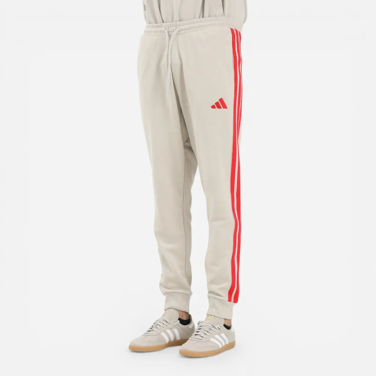 Adidas Tuta 3-Stripes Essentials French Terry Beige Ruby