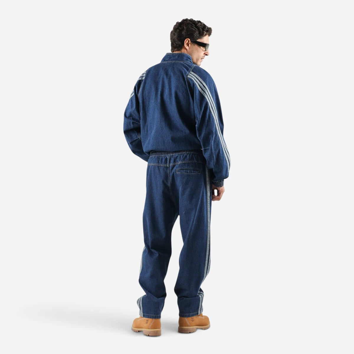 Adidas Giacca Boxy Denim Jeans Uomo 3 Stripes