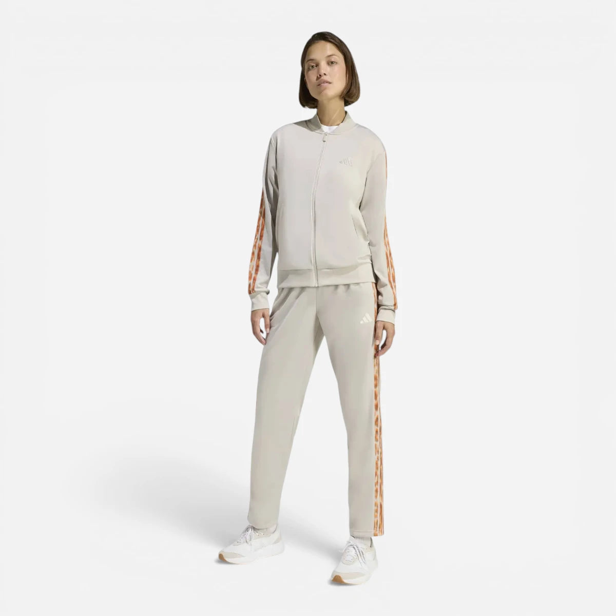 Adidas Tuta Track suit Essentials 3-Stripes Leopard Beige