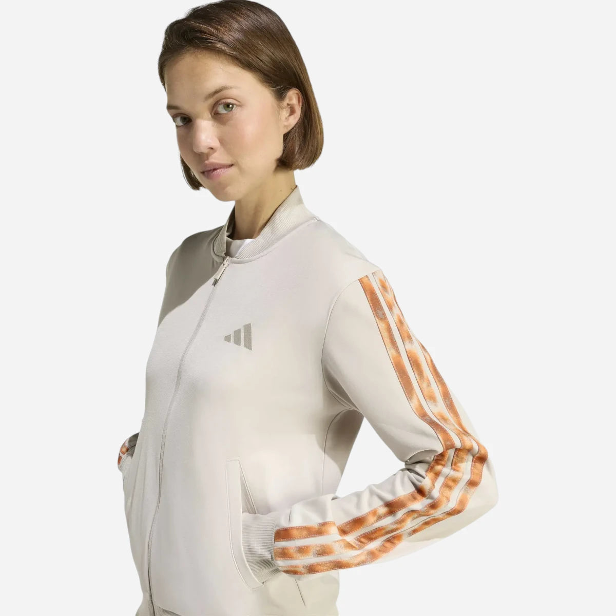 Adidas Tuta Track suit Essentials 3-Stripes Leopard Beige