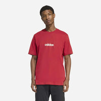 Adidas T-shirt Essentials Linear Single Jersey Fire Red