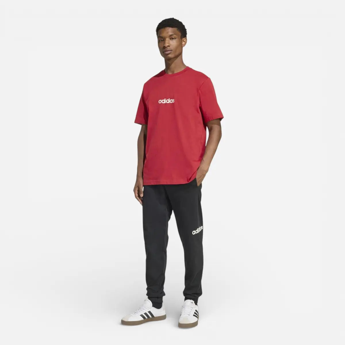 Adidas T-shirt Essentials Linear Single Jersey Fire Red