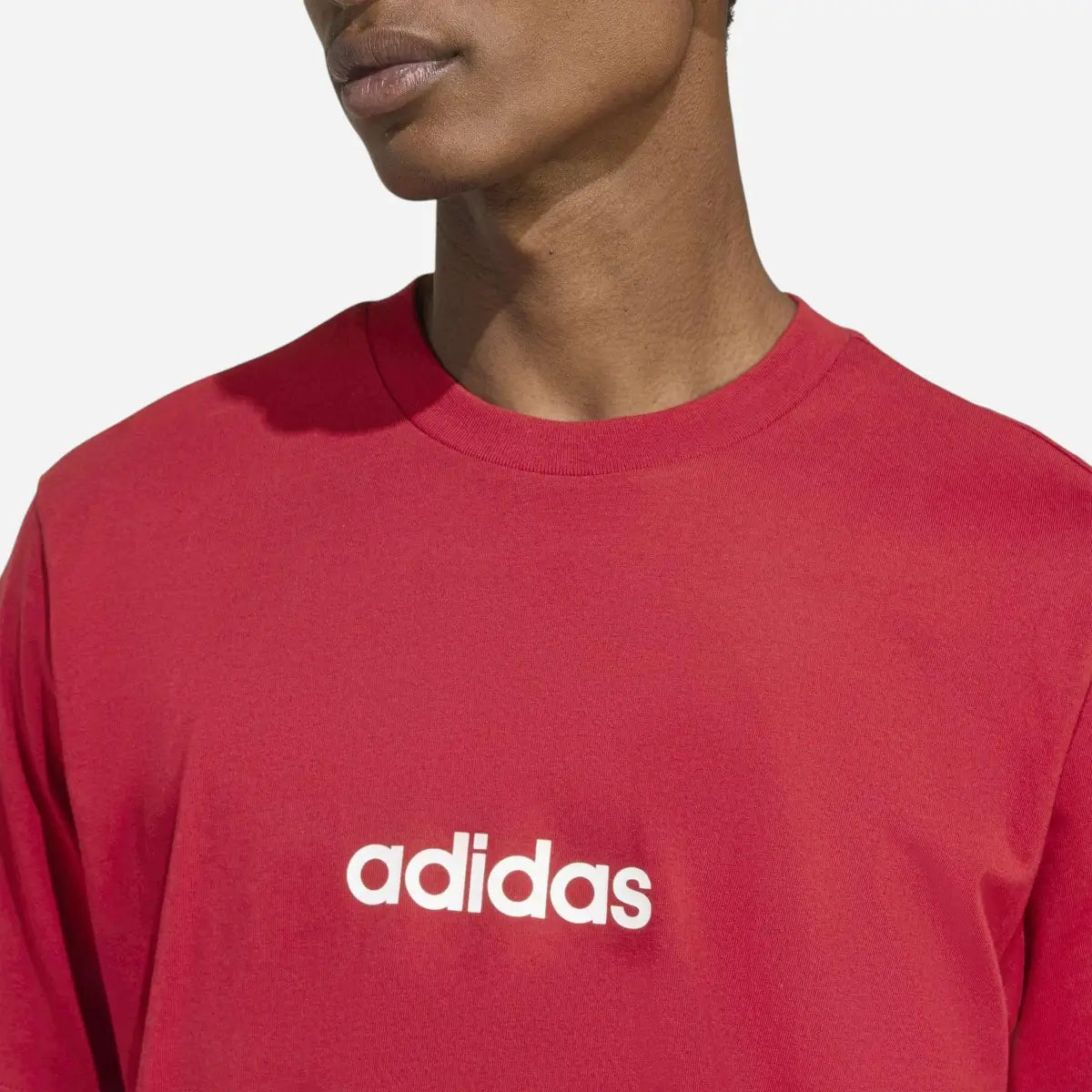 Adidas T-shirt Essentials Linear Single Jersey Fire Red