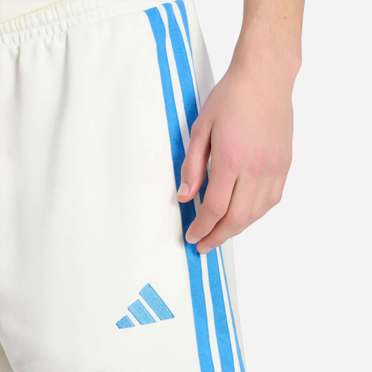 Adidas Short Essentials 3-Stripes French Terry Off White Royal Blue