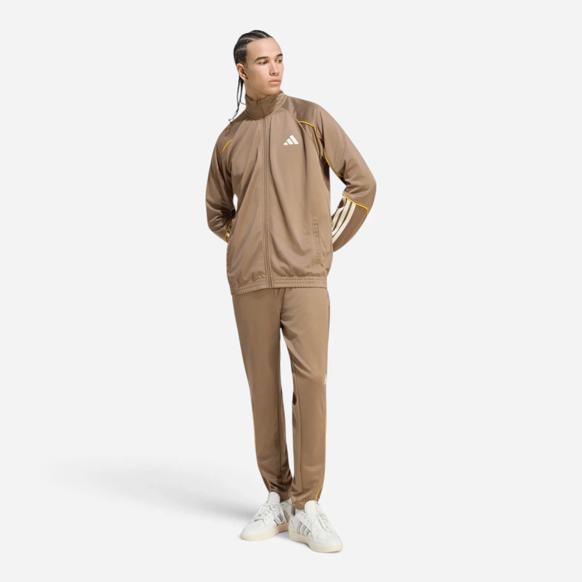 Adidas Tuta Completo Uomo Stadium 3 Stripes Khaki