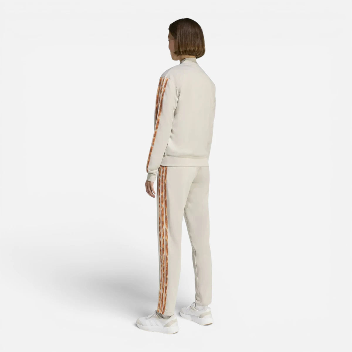 Adidas Tuta Track Suit 3 Stripes Essentials Leopard Beige