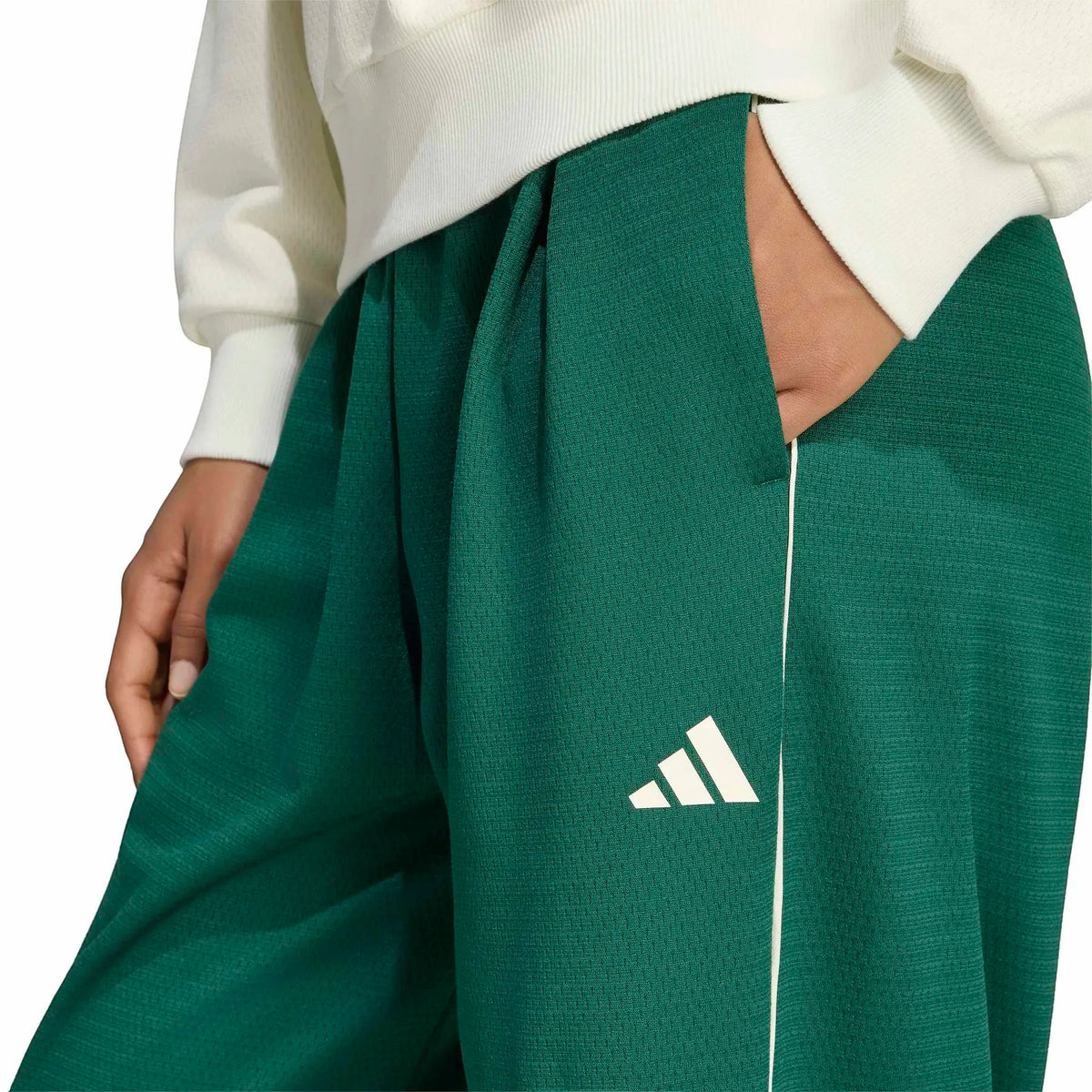 Adidas Tuta Completo Donna Stadium Graphic Fleece Beige & Green