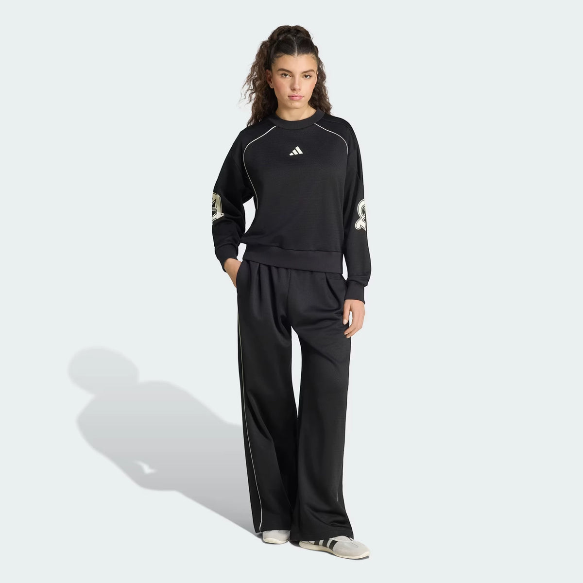 Adidas Tuta Completo Donna Stadium Graphic Fleece Black & White