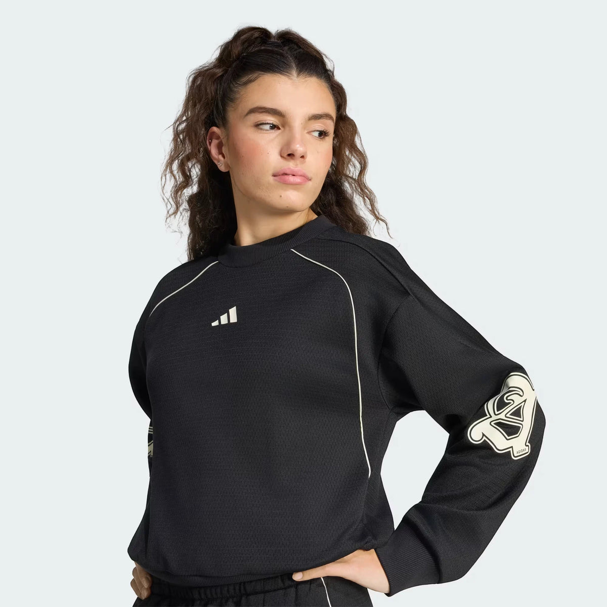 Adidas Tuta Completo Donna Stadium Graphic Fleece Black & White