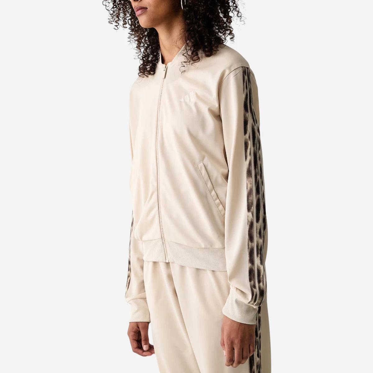 Adidas Tuta Essentials Donna 3-Stripes Beige Animalier
