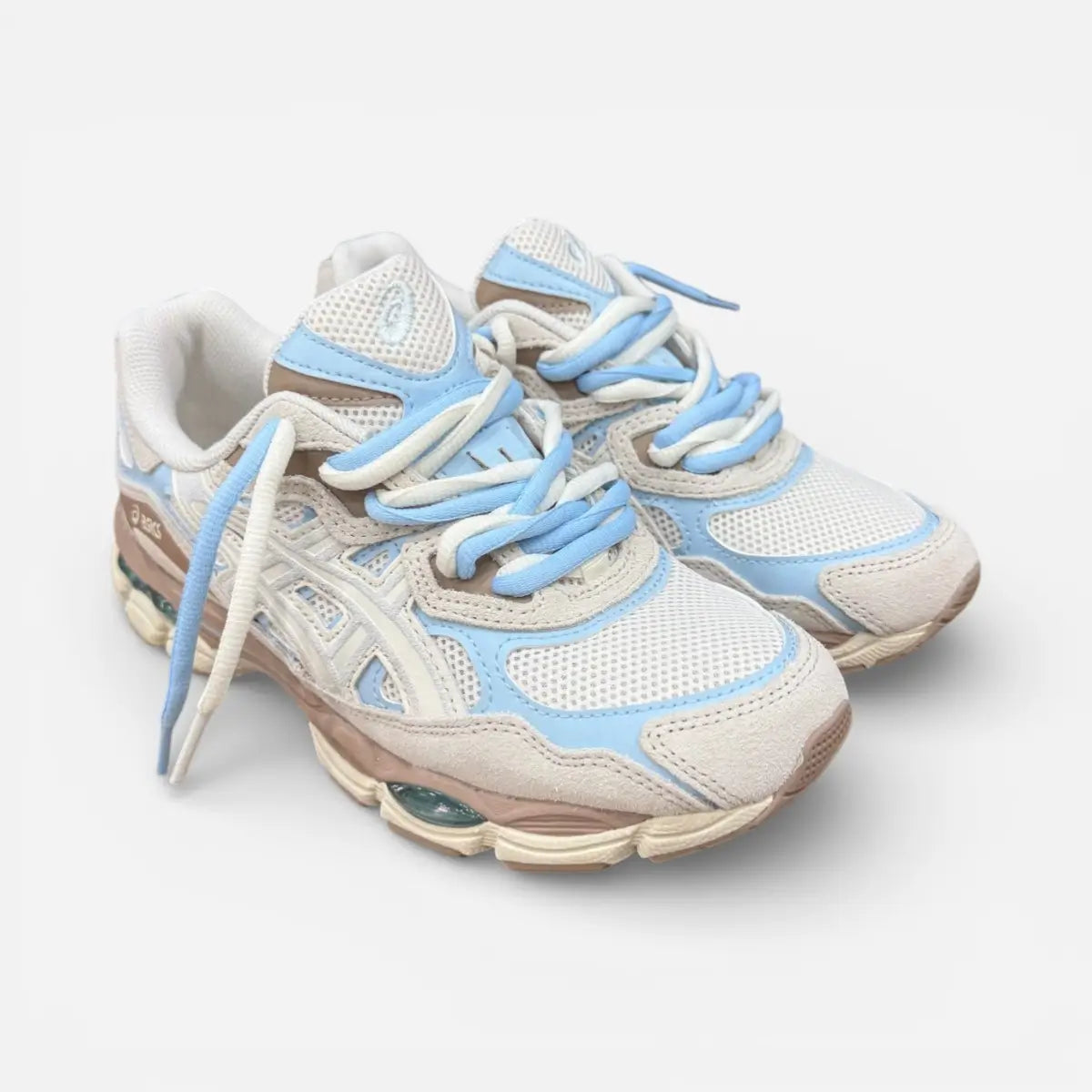ASICS GEL-NYC Cream Airy Blue CUSTOM Double Laces