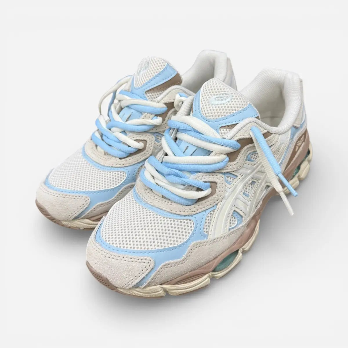 ASICS GEL-NYC Cream Airy Blue CUSTOM Double Laces