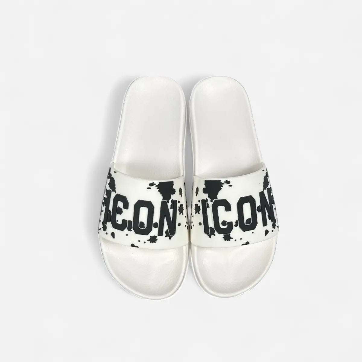 ICON ciabatte uomo Big Logo Camo Paint IC04765TU White & Black