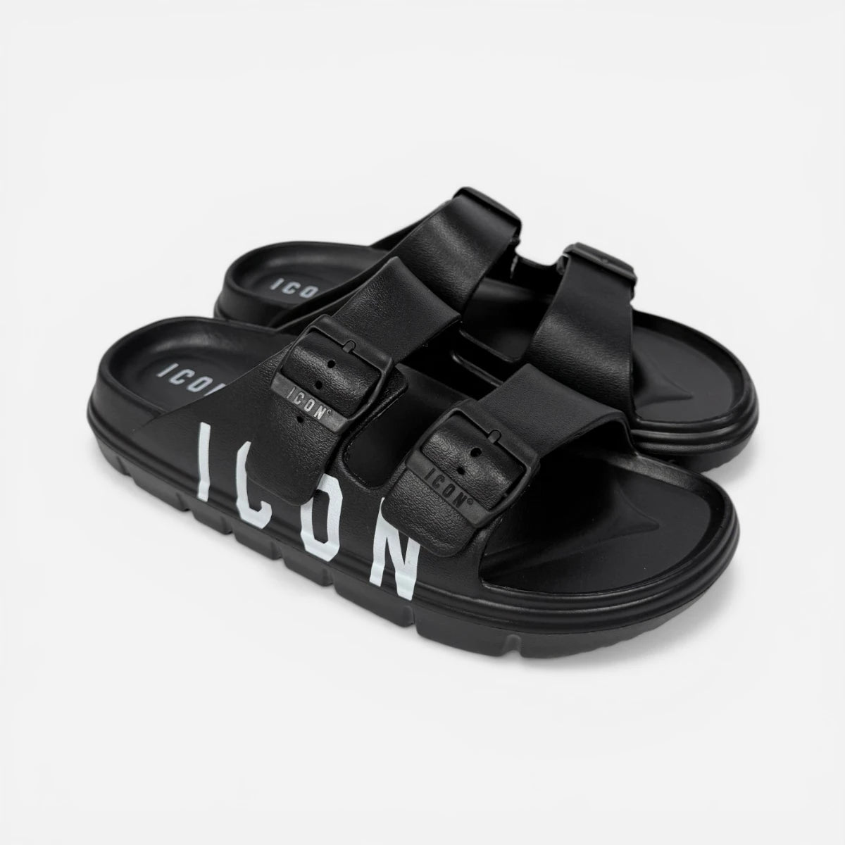ICON ciabatte donna Logo Doppia Fibbia Black IC05775TD