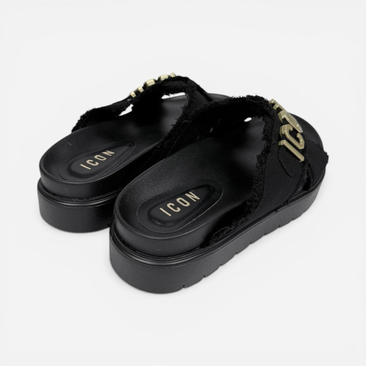 ICON ciabatte donna Platform Cross Jeans Black IC05742SD