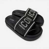 ICON ciabatte donna Platform Glitter Black IC05777TD