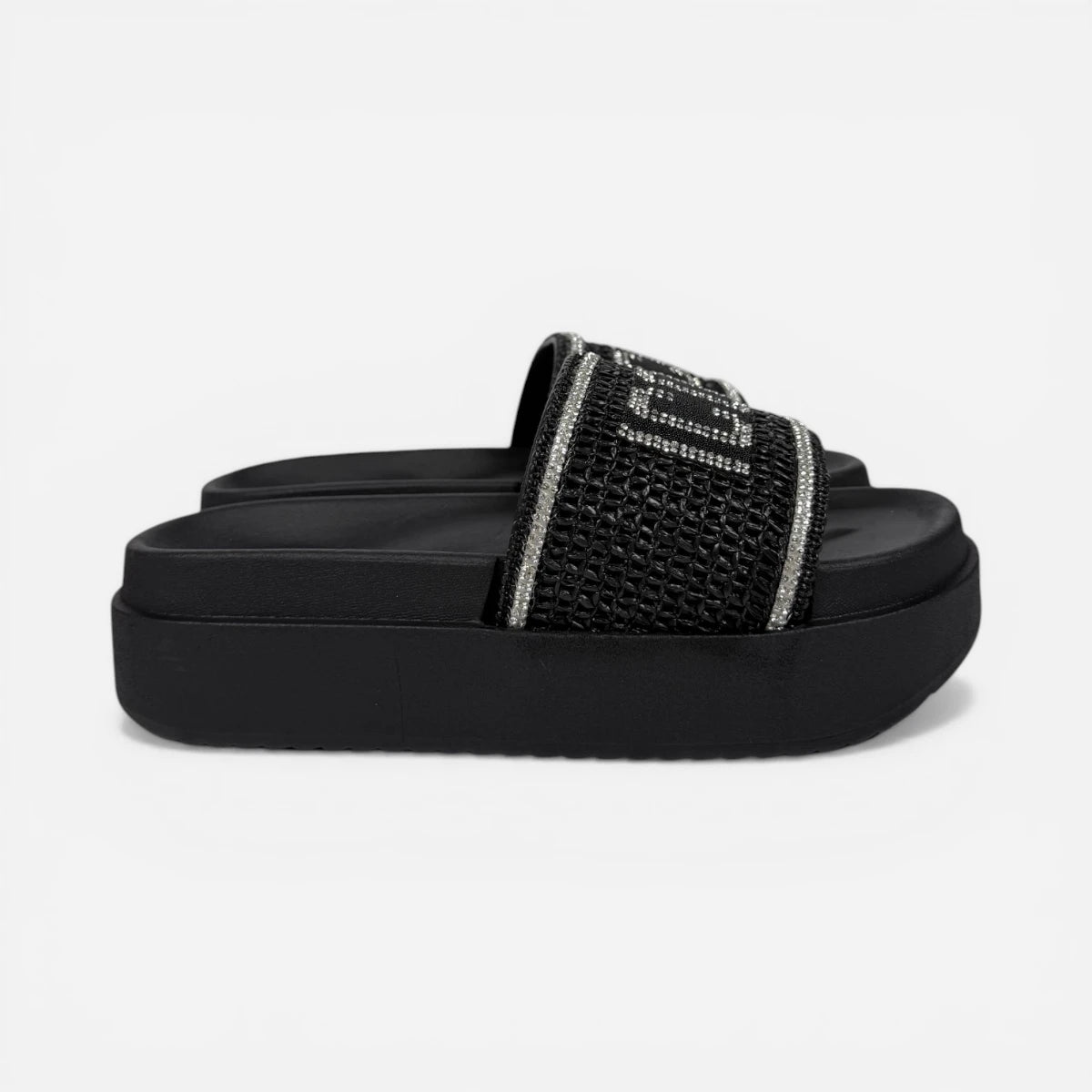 ICON ciabatte donna Platform Glitter Black IC05777TD