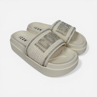 ICON ciabatte donna Platform Glitter Off White IC05777TD