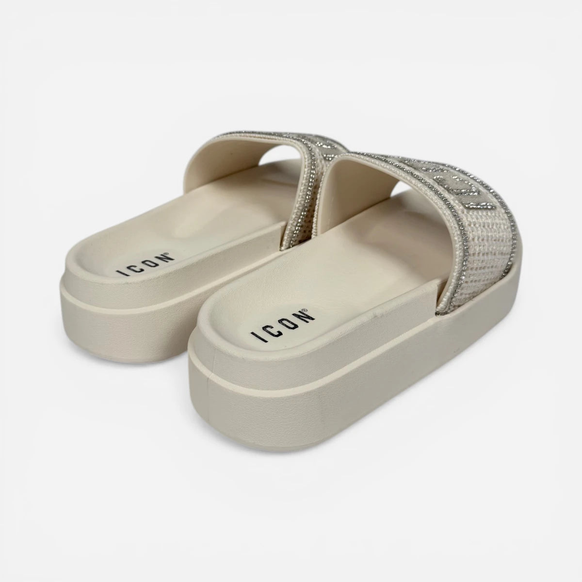 ICON ciabatte donna Platform Glitter Off White IC05777TD