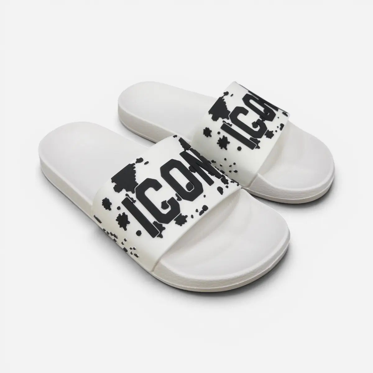 ICON ciabatte uomo Big Logo Camo Paint IC04765TU White & Black