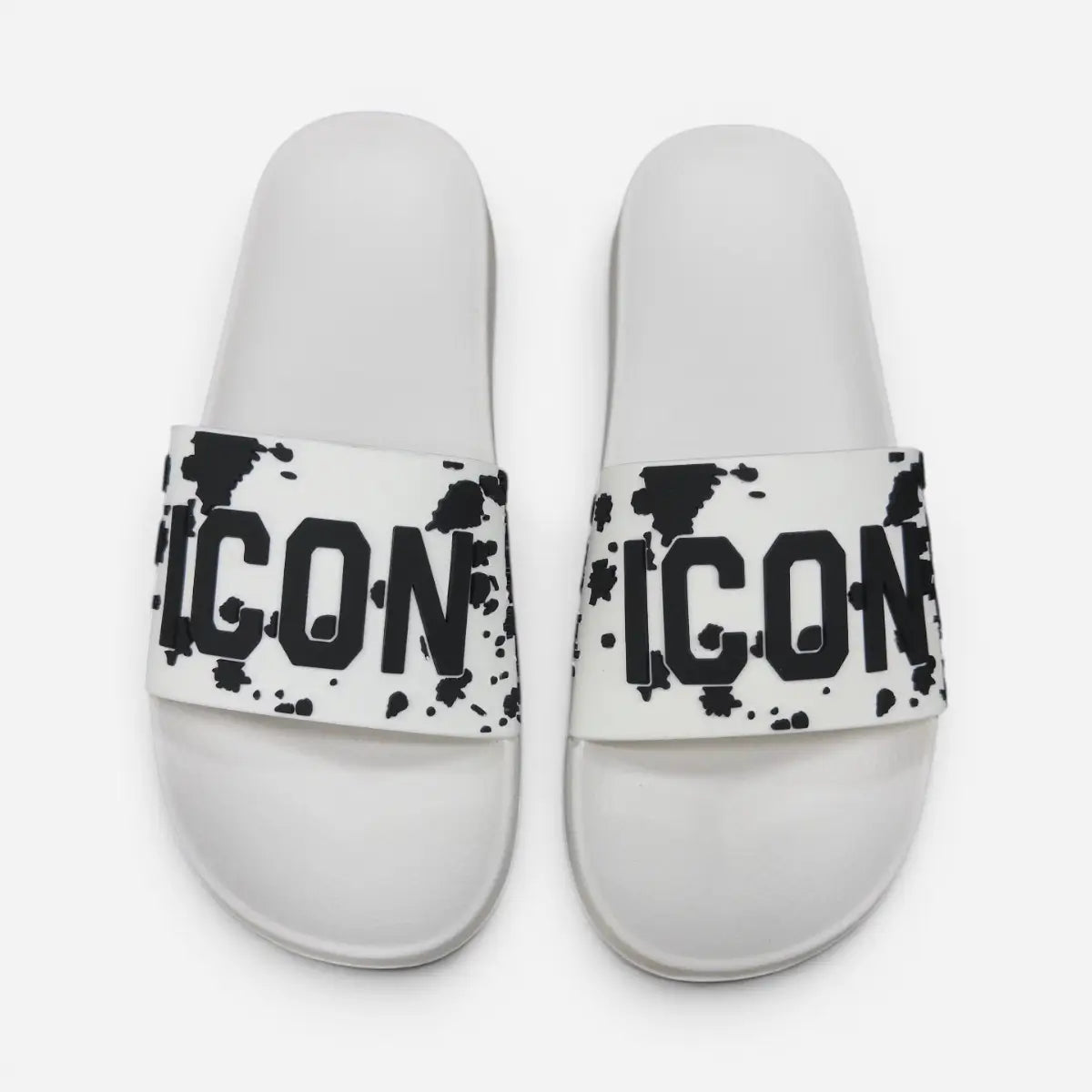 ICON ciabatte uomo Big Logo Camo Paint IC04765TU White & Black