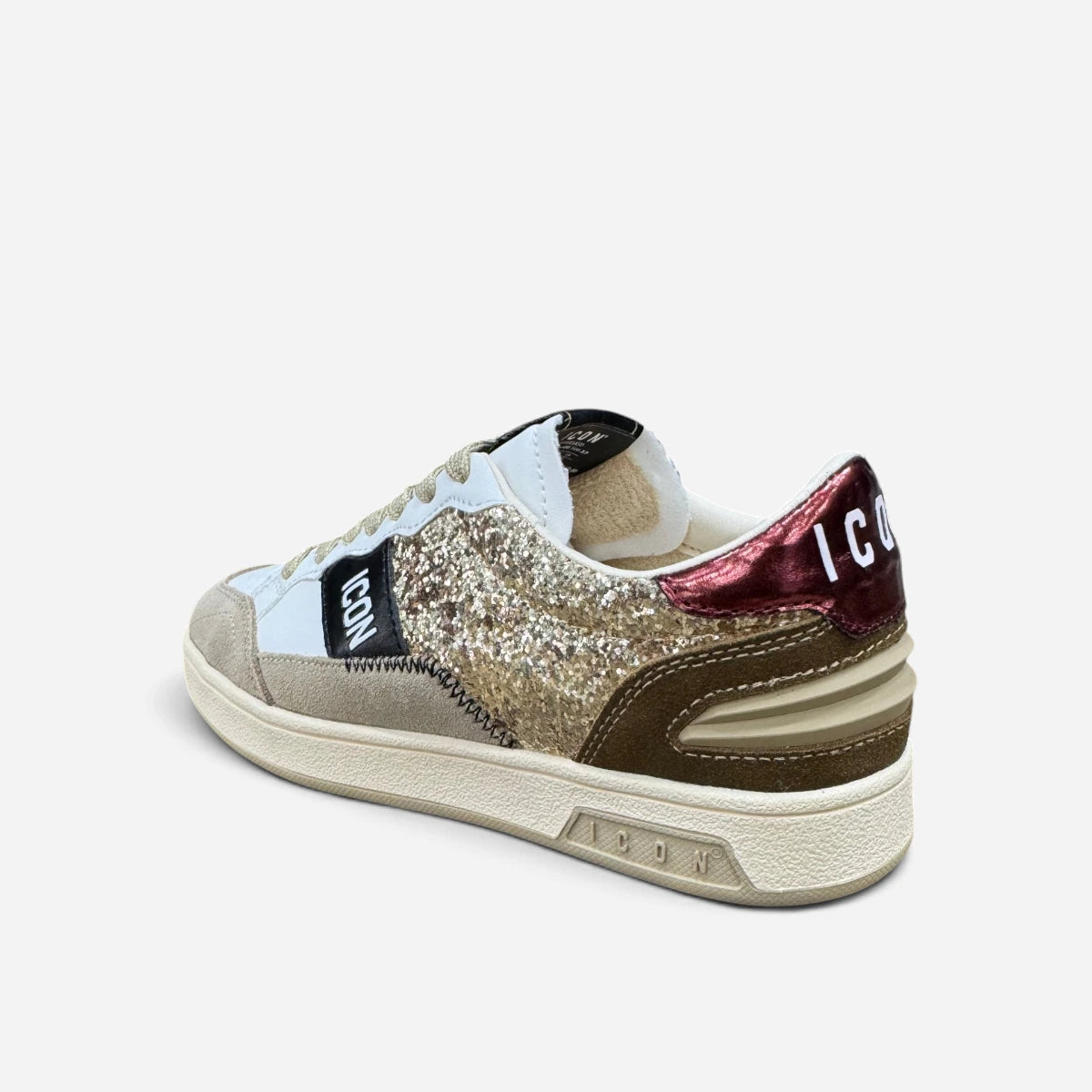 ICON sneakers low donna Glitter IC05854SD Platino