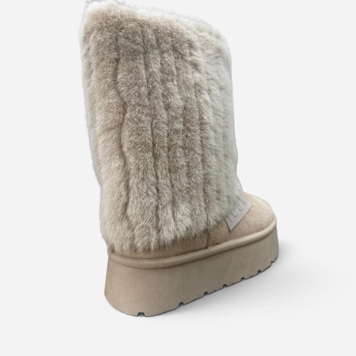 ICON Stivale Mid Pelliccia Risvolto Beige IC06521SD