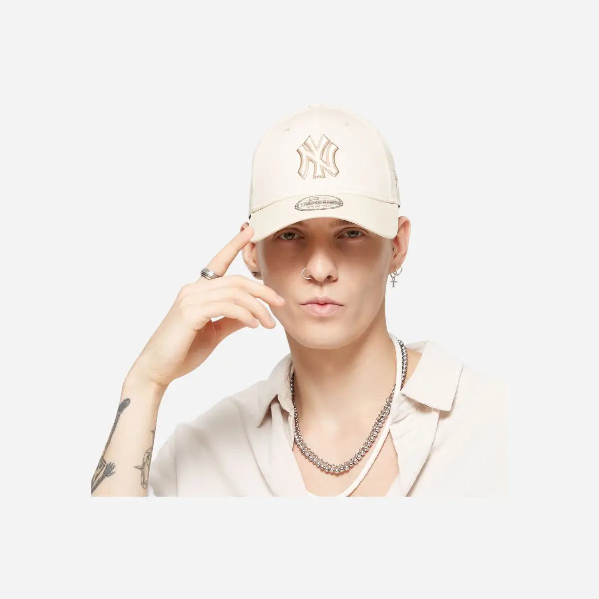 New Era Cappellino 9FORTY Regolabile New York Yankees Pop Outline Beige