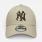 New Era Cappellino 9FORTY Regolabile New York Yankees MLB Outline Camo Crema