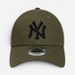 New Era Cappellino 9FORTY Regolabile New York Yankees Olive Black