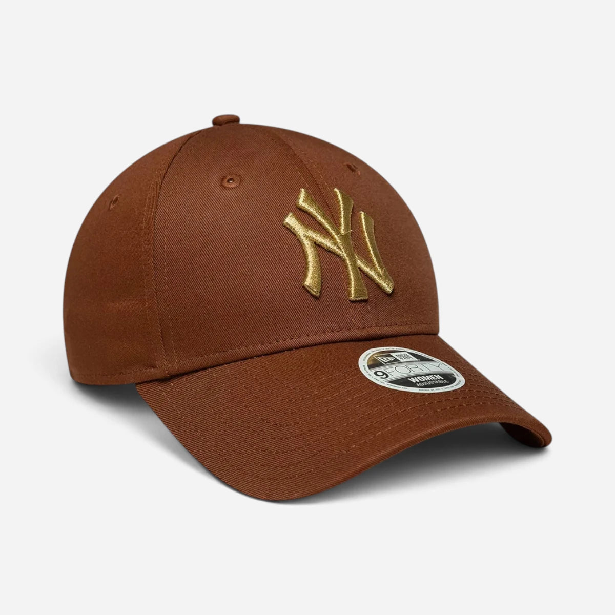New Era Cappellino Donna 9FORTY Regolabile New York Yankees Metallic Logo Marrone Oro