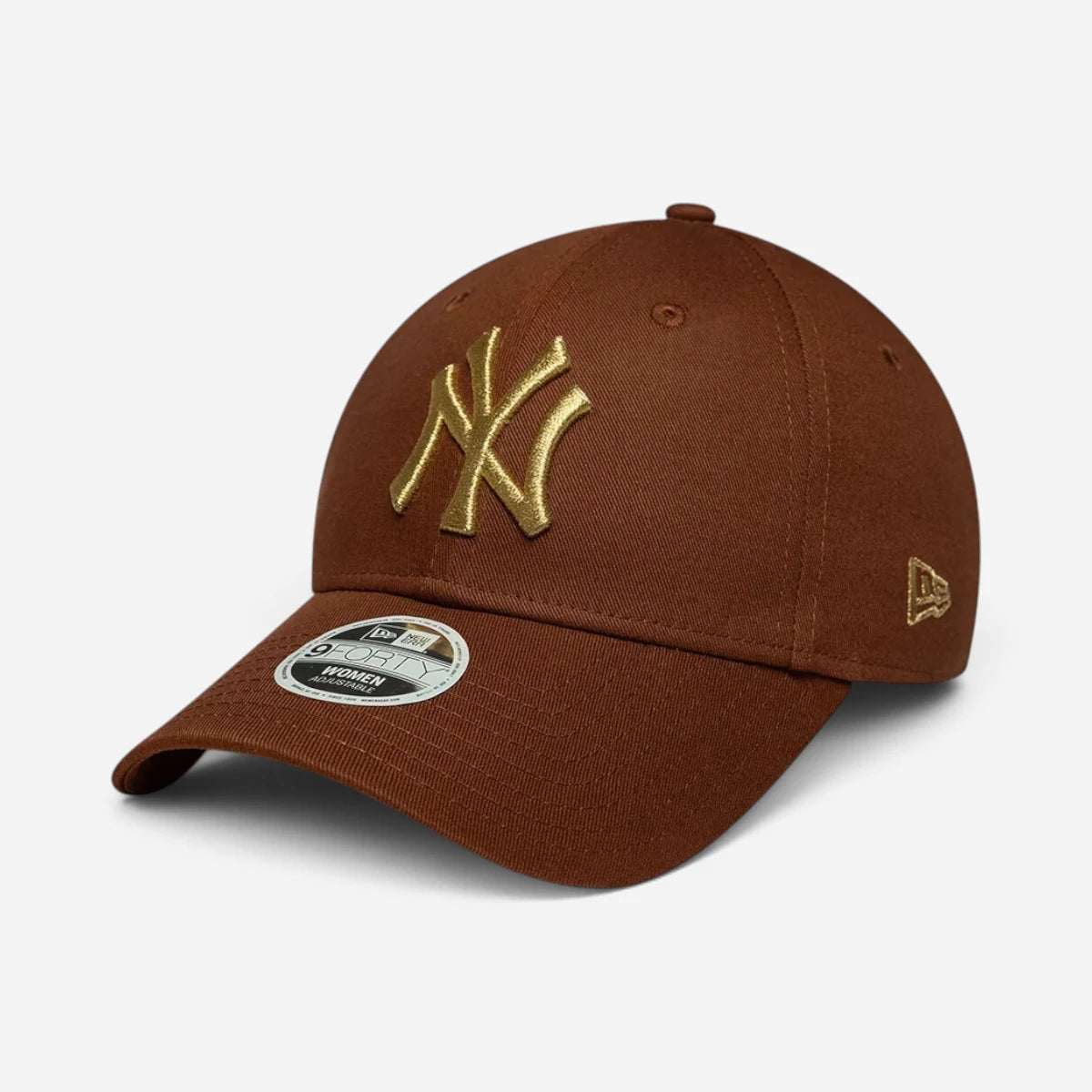 New Era Cappellino Donna 9FORTY Regolabile New York Yankees Metallic Logo Marrone Oro