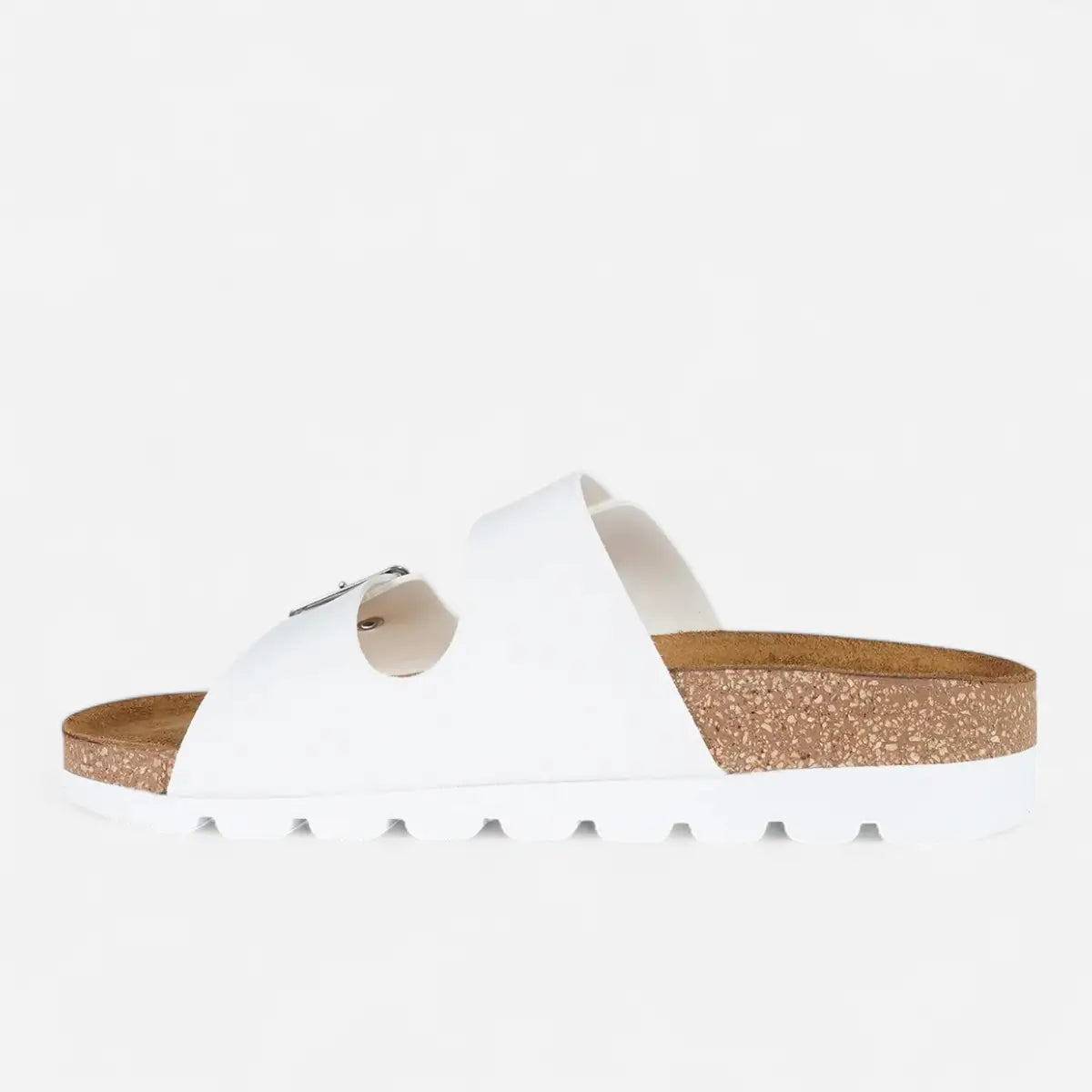 Superga Sandalo Platform donna doppia fibbia Nabuk Bianco