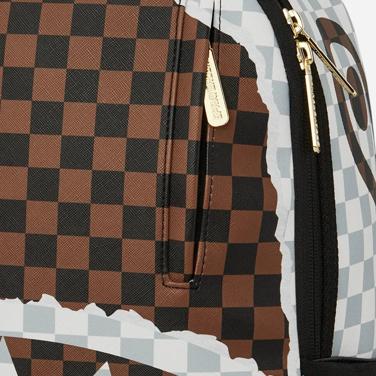 Sprayground Zaino CREAM AND BROWN TEAR CHECK