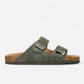 Superga Sandalo uomo doppia fibbia Nabuk Premium plantare morbido Verde