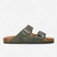 Superga Sandalo uomo doppia fibbia Nabuk Premium plantare morbido Verde