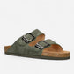 Superga Sandalo uomo doppia fibbia Nabuk Premium plantare morbido Verde