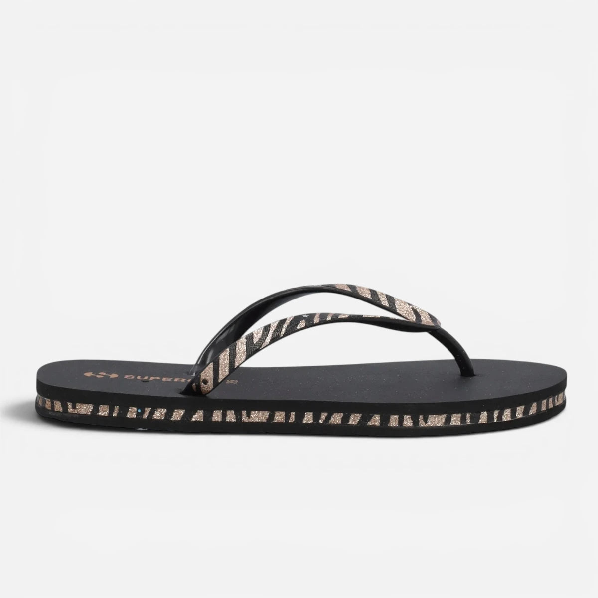 Superga ciabatte donna infradito Animalier Print Nero S24T604