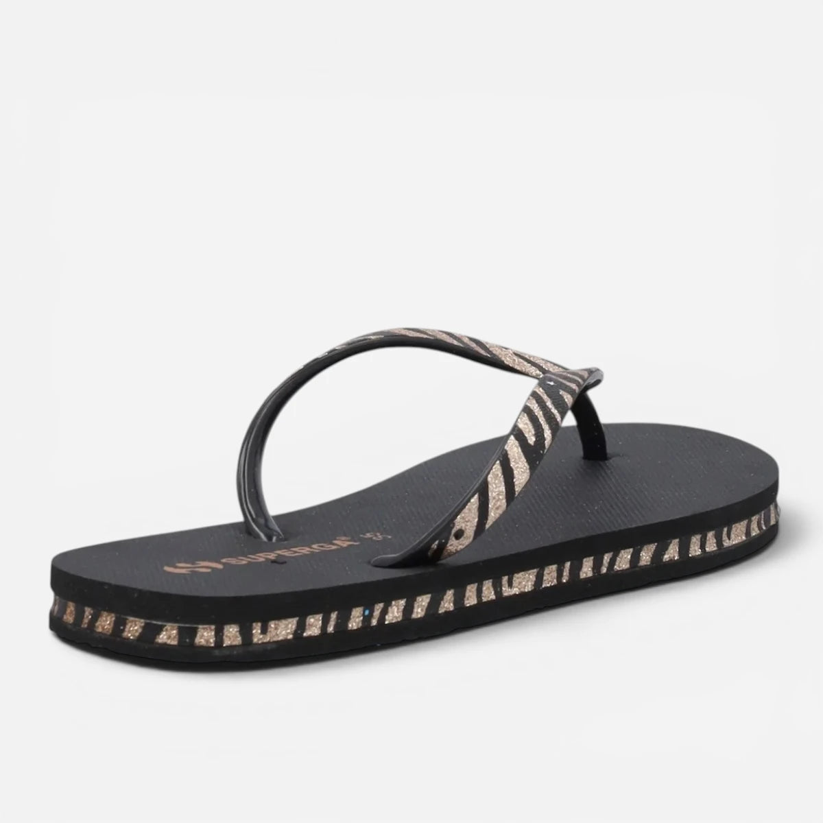 Superga ciabatte donna infradito Animalier Print Nero S24T604