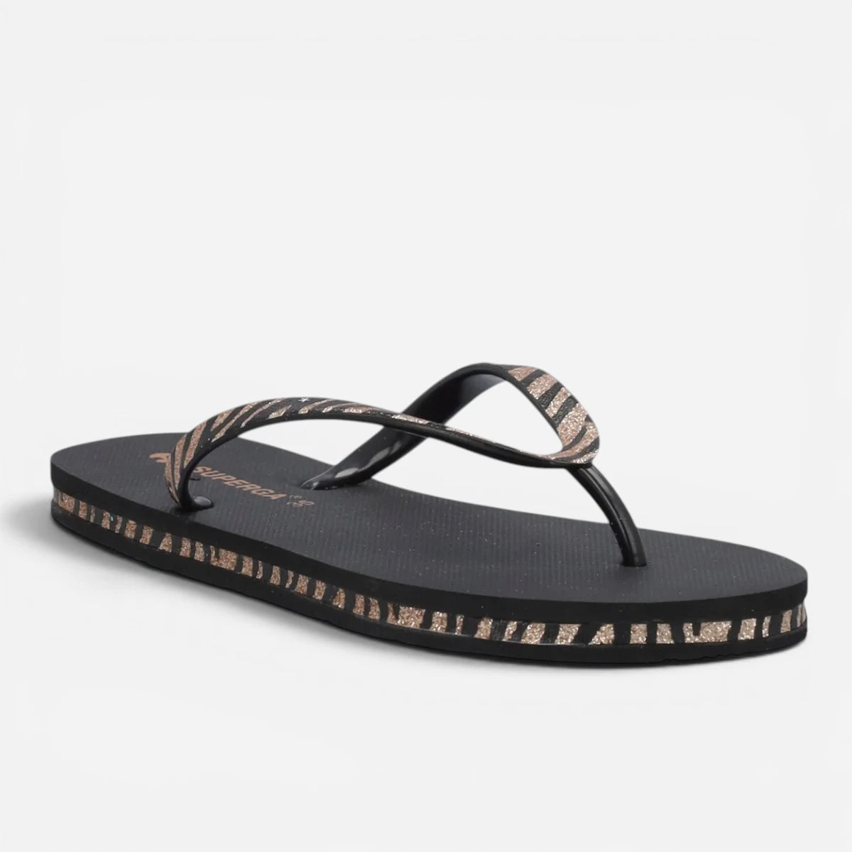 Superga ciabatte donna infradito Animalier Print Nero S24T604