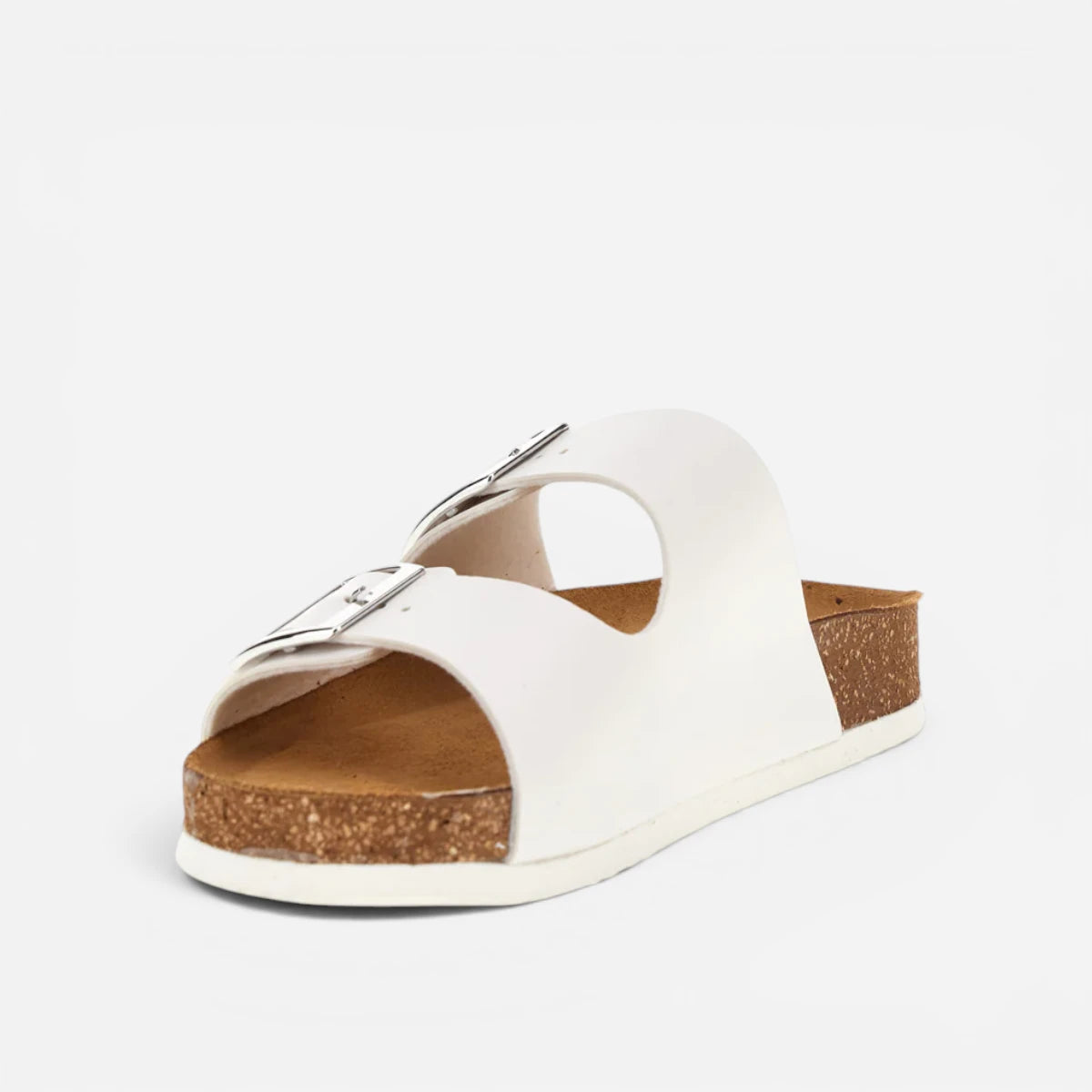 Superga Sandalo donna doppia fibbia Nabuk Bianco