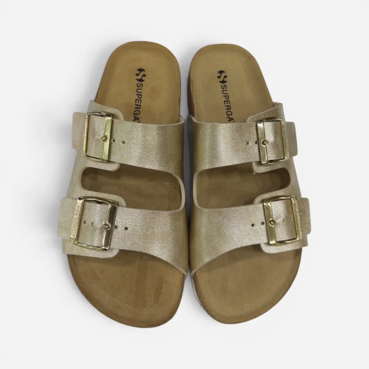 Superga Sandalo donna doppia fibbia Platino Gold S31Y197