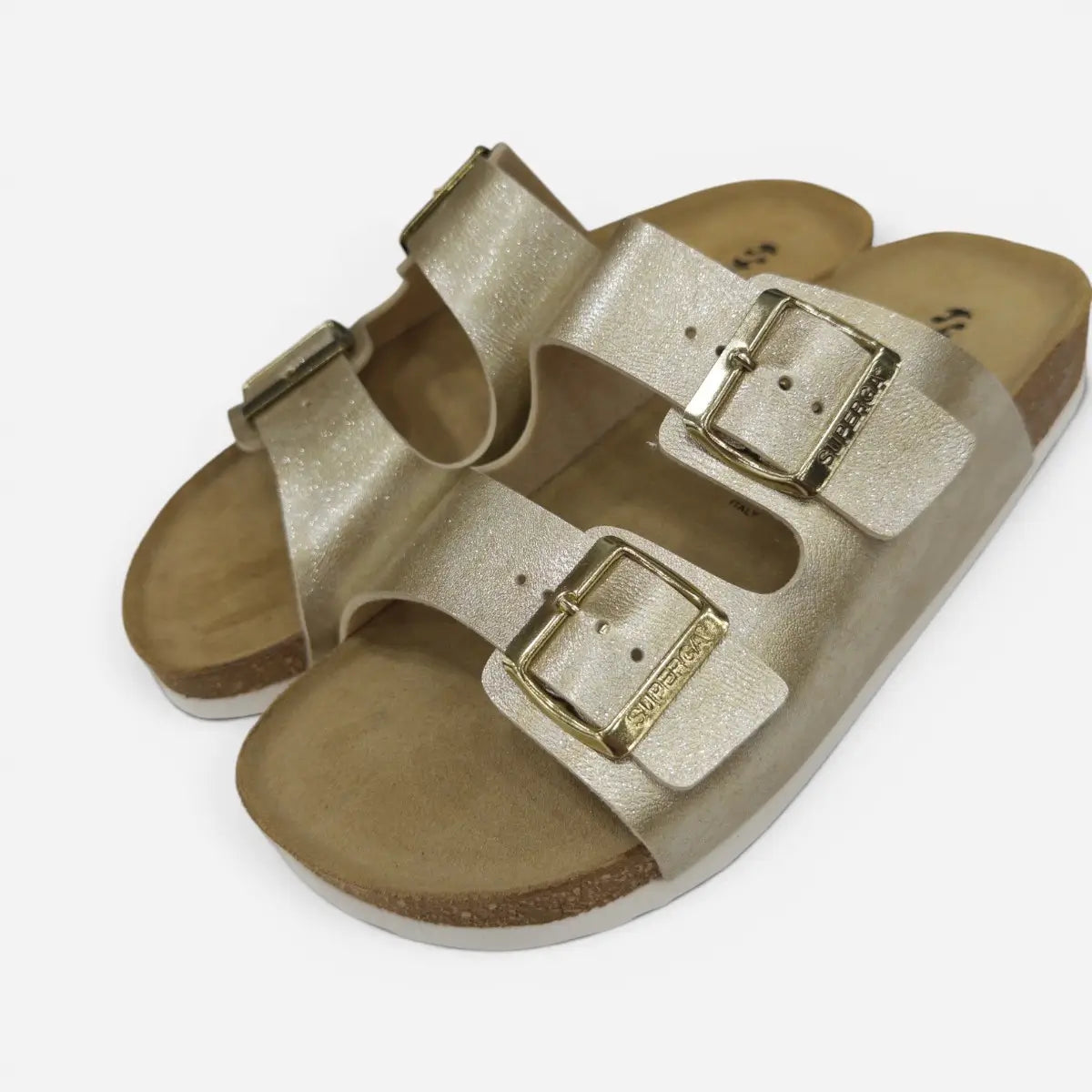 Superga Sandalo donna doppia fibbia Platino Gold S31Y197