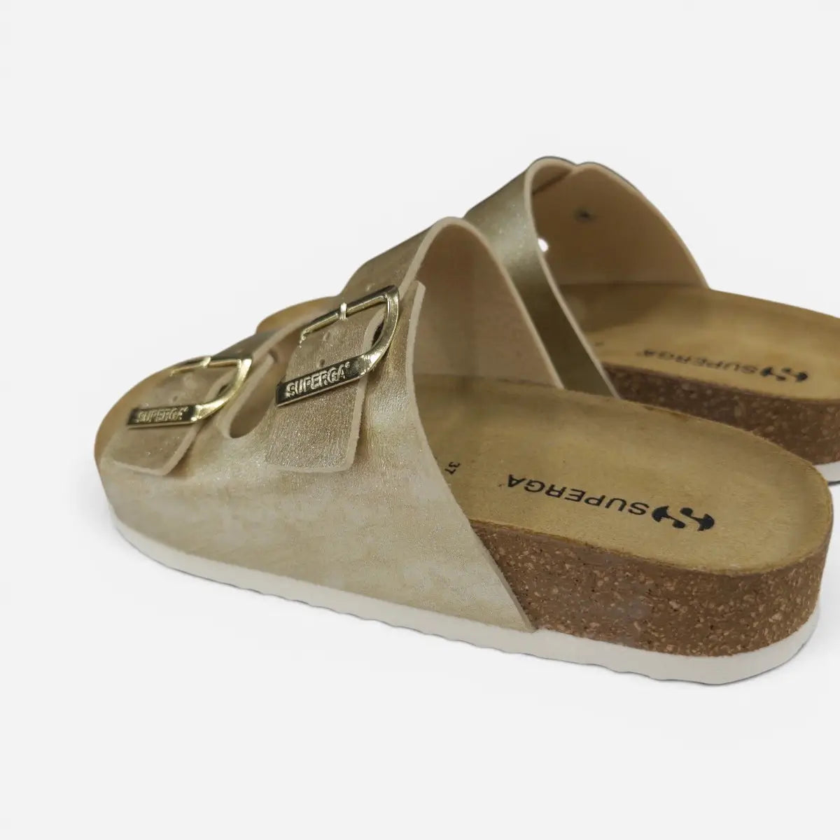 Superga Sandalo donna doppia fibbia Platino Gold S31Y197