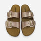 Superga Sandalo donna doppia fibbia Salmone Gold S31Y197