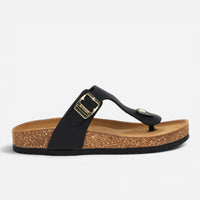 Superga Sandalo donna infradito nabuk nero