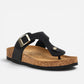 Superga Sandalo donna infradito nabuk nero
