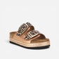 Superga Sandalo Platform donna doppia fibbia Platino Leopard S11U421